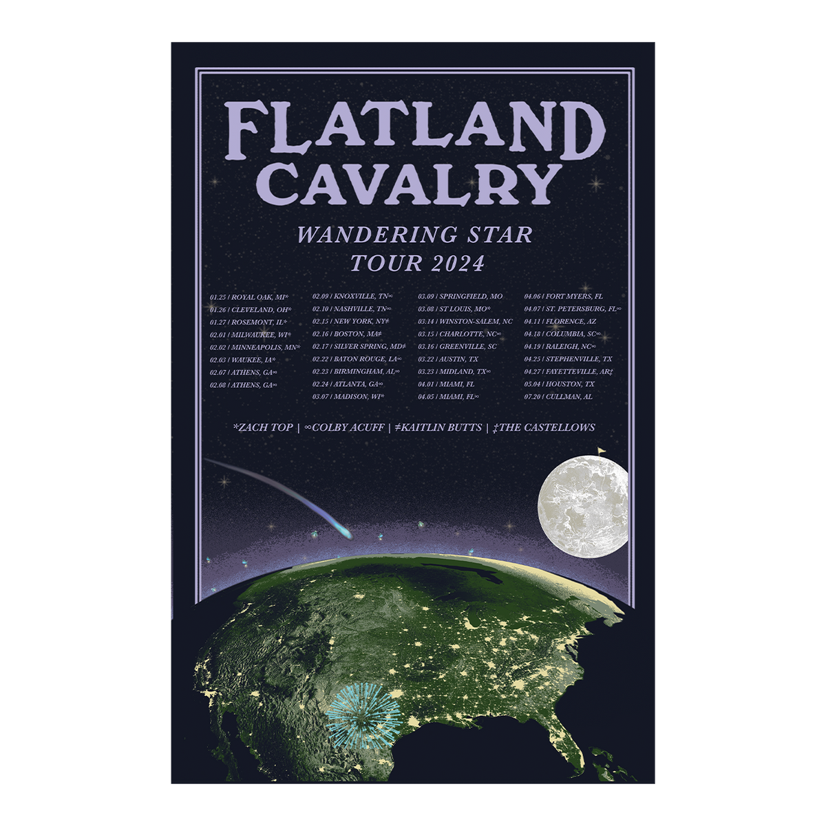 2024 Flatland Cavalry Wandering Star Tour Poster