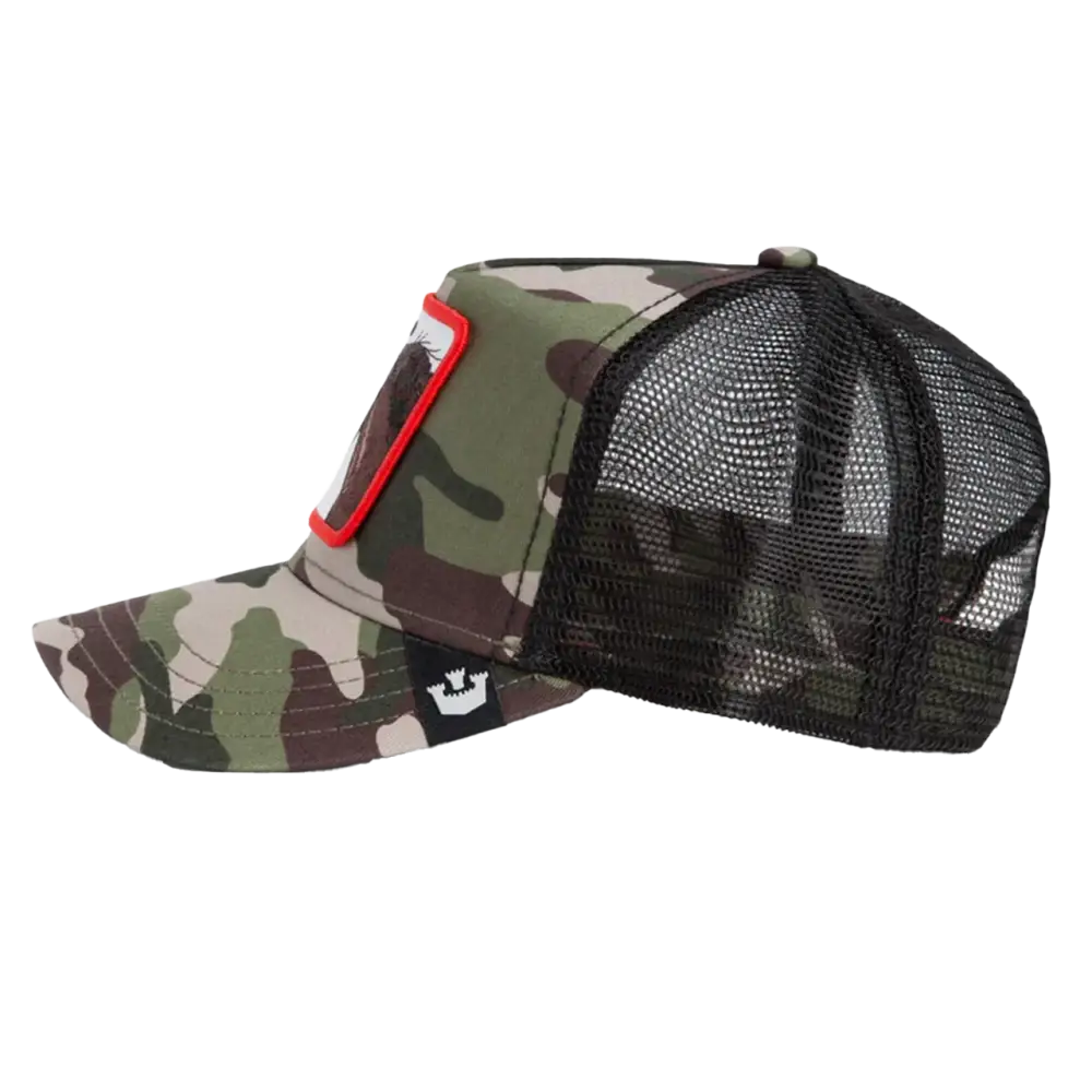 Camouflage trucker hat.