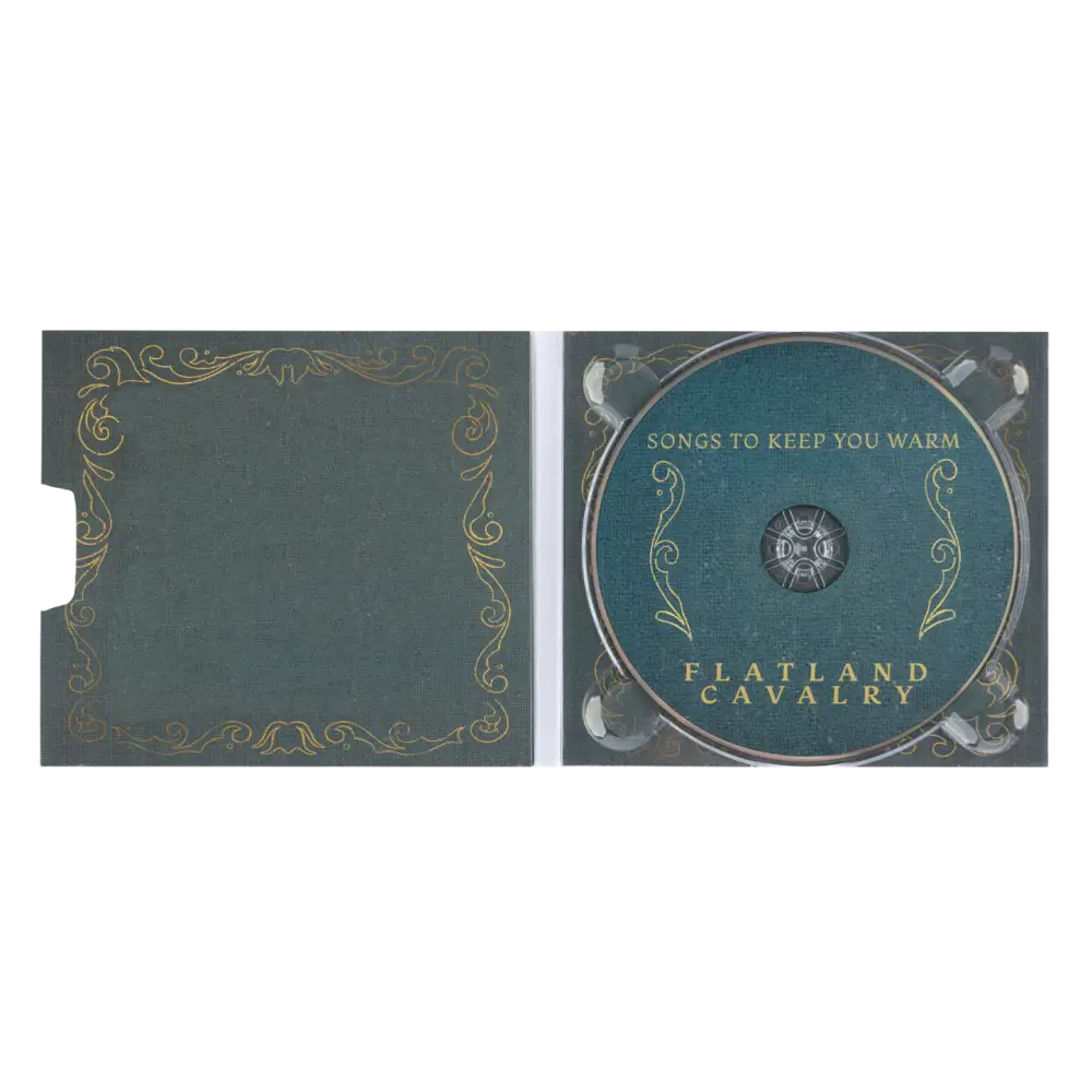 CD album cover and disc for ’Songs to Keep You Warm’ by Flatland Cavalry.