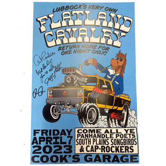 Flatland Cavalry Cook's Garage Lubbock Show Poster - SIGNED
